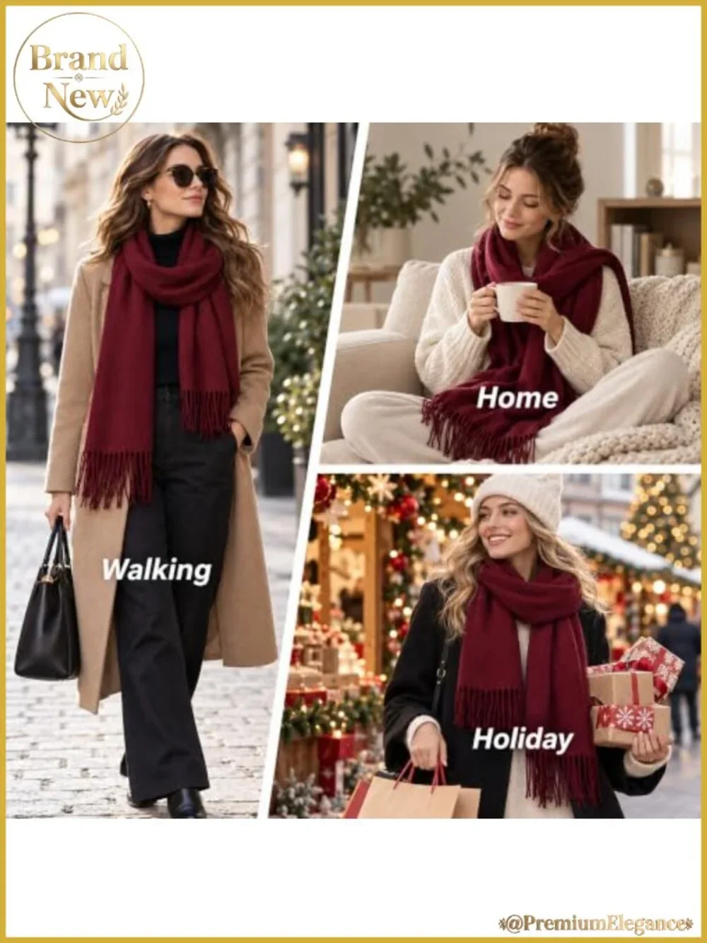 Oversized Blanket Scarf Shawl Wrap with Tassels 78.5x26.5